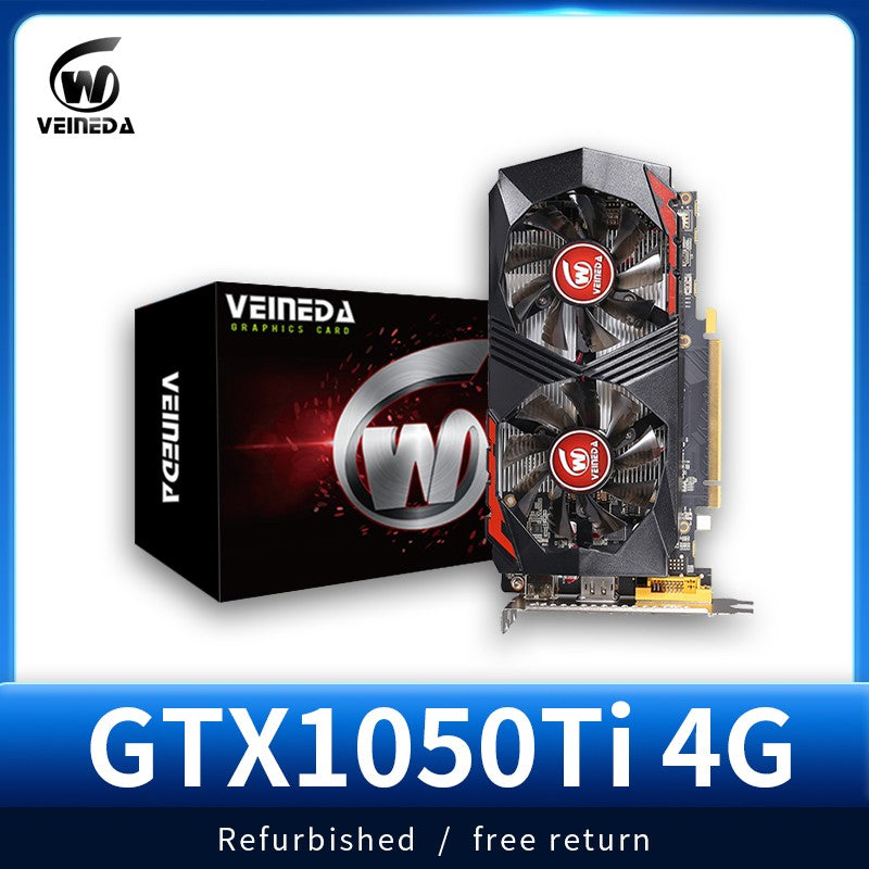Placa de Vídeo VEINEDA 1050 Ti 4GB GDDR5 128 bit Placa Gráfica para PC Gaming GPU (não RX 580 570)