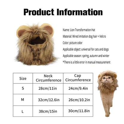 Chapéu de Gato Bonito Gorro de Leão Elástico de Outono Inverno Chapéu para Animais de Estimação Acessórios para Fotos de Gatinhos Decoração Acessórios para Gatos