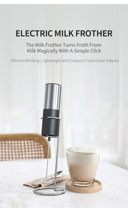 Portable Mini Electric Milk Frother Foamer Coffee Foam Egg Beater Cappuccino Stirrer Food Blender Kitchen with Stand Whisk Tools