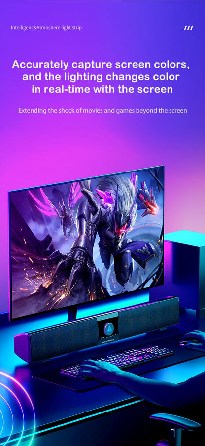 Smart LED Gaming Strip Light Computer Monitor Backlight Sync Strip Light RGB Light Bar Screen USB Gaming Bedroom Decor Lamp