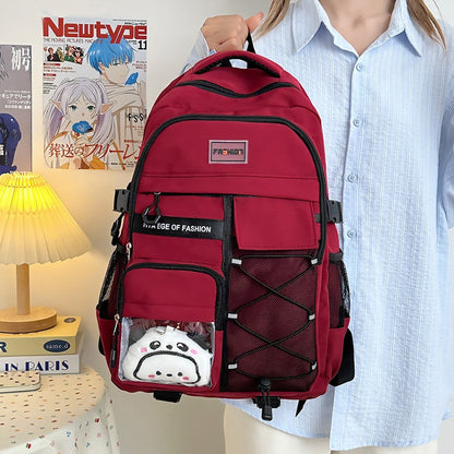 Mochila Escolar Estilo Japonês Bolsa Pequena para Boneca Grande Capacidade para Estudantes do Ensino Médio e Fundamental Masculino e Feminino Jovem Casual