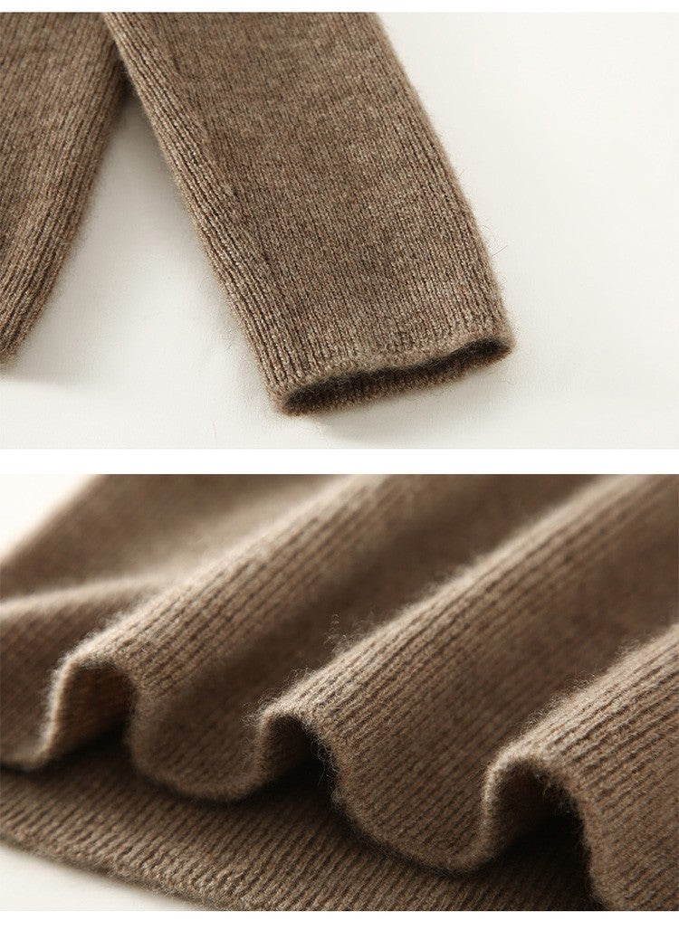 Autumn and winter new women's 100% pure cashmere semi high neck pullover sweater knitted slim fit hot selling women's top