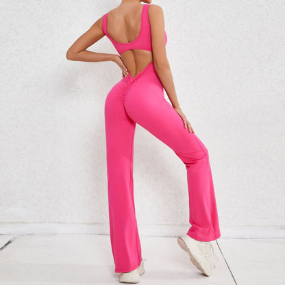 Sexy Back V Yoga Jumpsuit Women Women Sports Jumpsuit Fitness Rompers Training Yoga Suit Sportswear Stretch Workout Bodysuits
