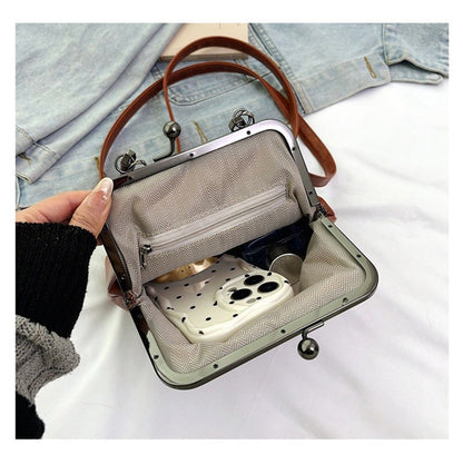 Vintage Style Women Handbag Brown Versatile Designer Shoulder Bag PU Leather Ladys Shell Purses Crossbody Bags