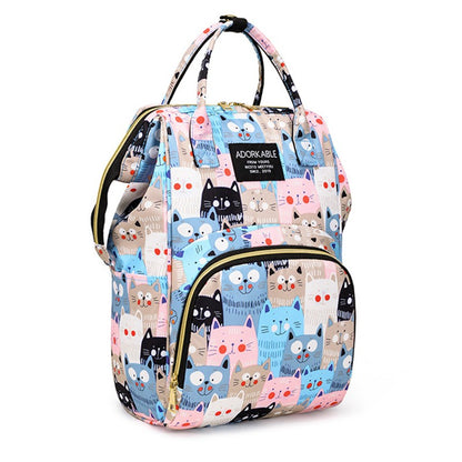 Large Capacity Mommy Bottle Insulated Storage Bag Diaper Storage Bag Cartoon Fashion Backpack Large Capacity Travel Bag New