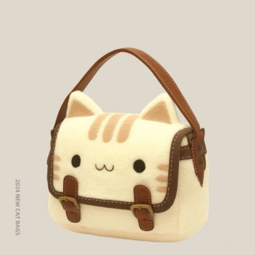Fashion Furry Plush Kitten Handbag High Appearance Level Soft Cat Clutch Bag Adorable Crossbody Bag Girl's Gift