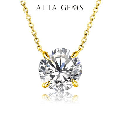 Colar de Moissanita com Diamante 6,5mm 1CT para Mulher Pingente Prata 925 Colar Feminino Correntes Festa Noiva Joias Finas