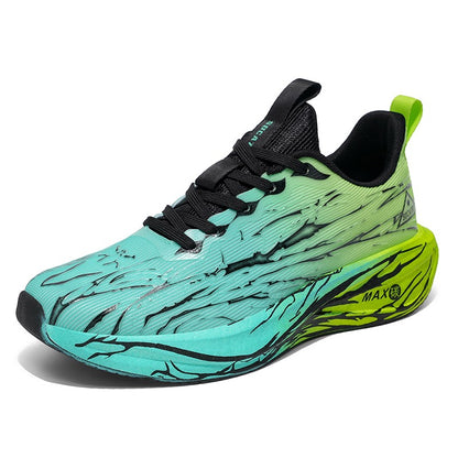 Unisex Running Shoes Breathe Mesh Fashion Lace Up Mens Womens Sneakers Cushioning Thick Sole Outdoor Tennis Shoes for Men Women