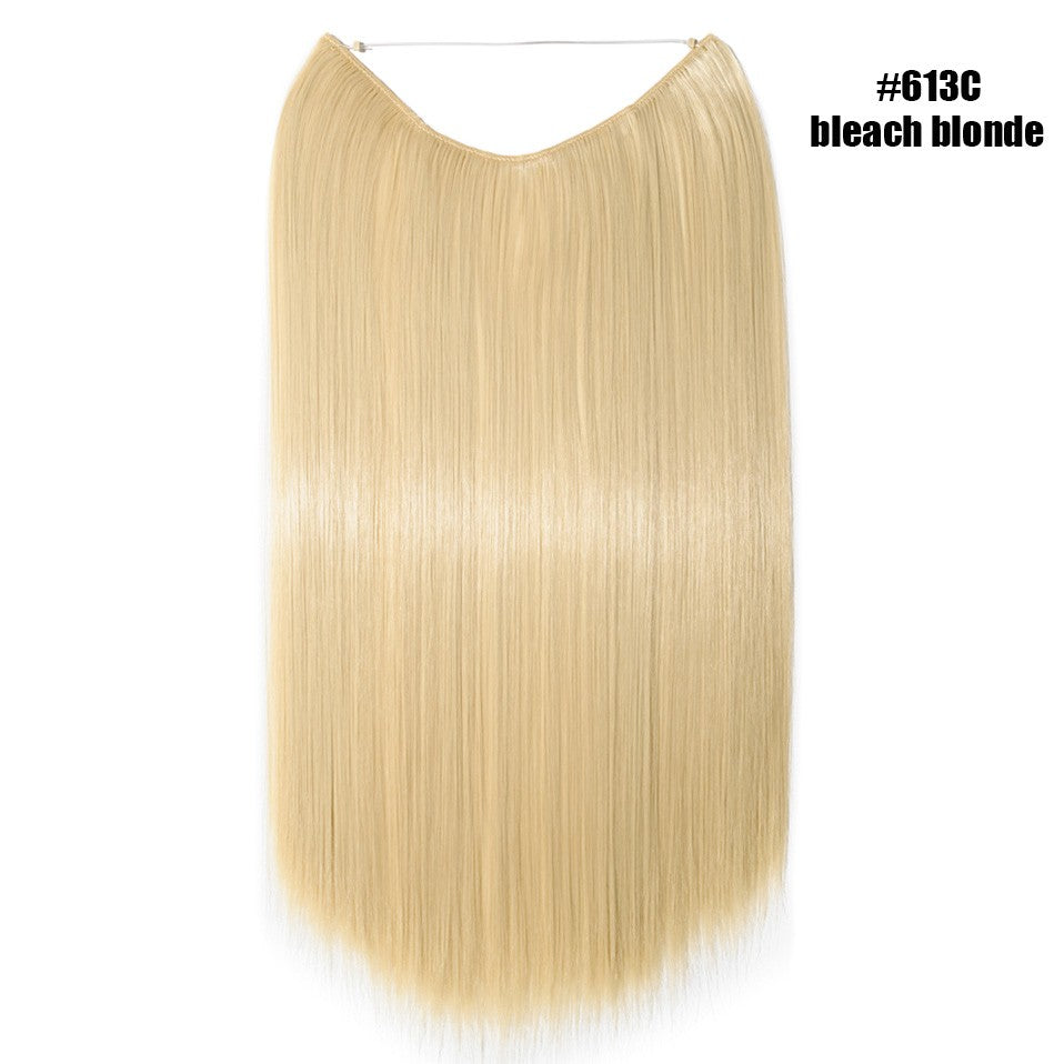 BENEHAIR Cabelo Sintético com Fio Invisível Sem Clipes Extensões de Cabelo Linha Secreta de Pesca Apliques de Cabelo Falso Para Mulheres
