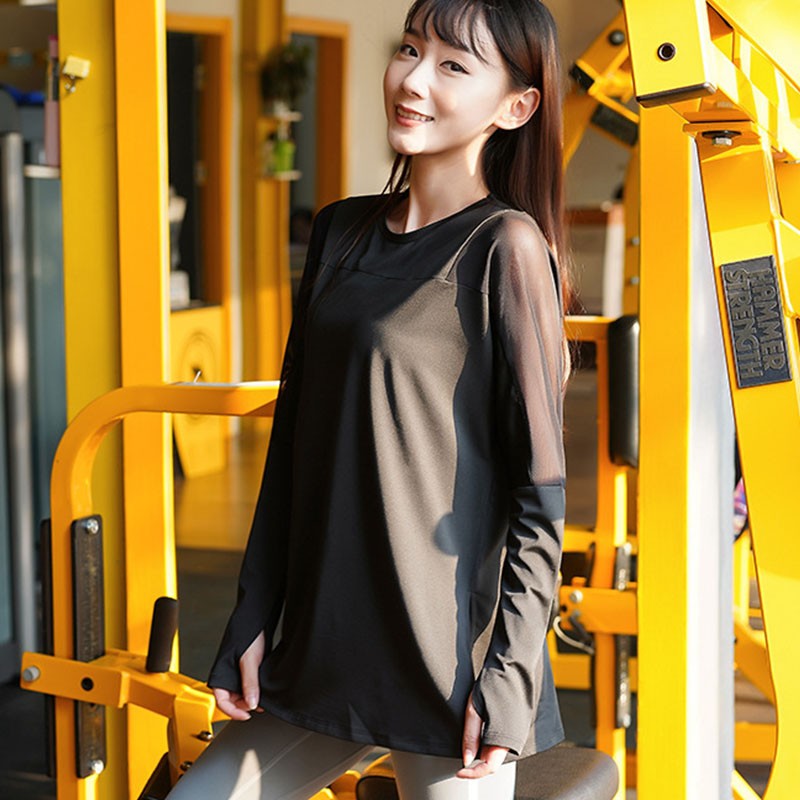 Long Sleeve Sports Top Women Fitness t shirt Quick Dry Yoga Top Running Jogging Workout Tops Female Gym Sport Shirts