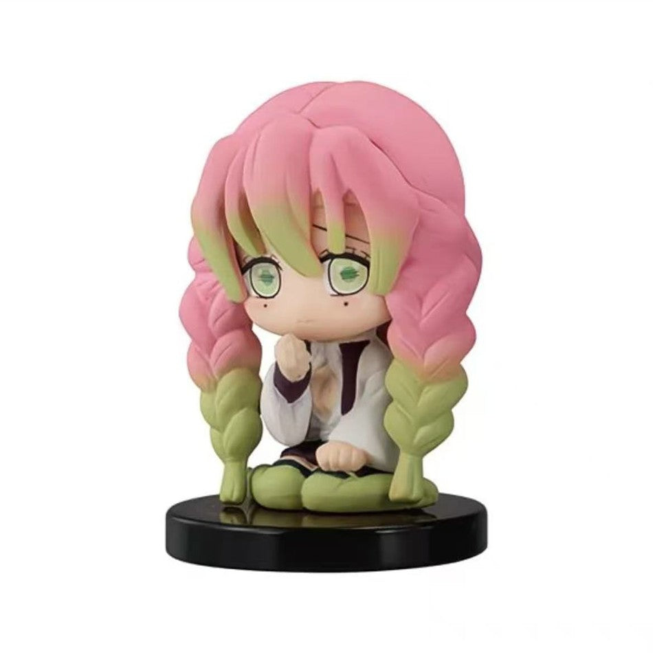 5 Peças Q Versão Demon Slayer Sentado Boneco Fantasma Tanjiro Nidouzi Inosuke Zenitsu Brinquedo Modelo de PVC Colecionável Presente