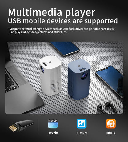 Smart Projector WIFI Mini Portable Home Theater Mobile Phone Same Screen Projector Support 4K LED Home Video Projector &Speaker
