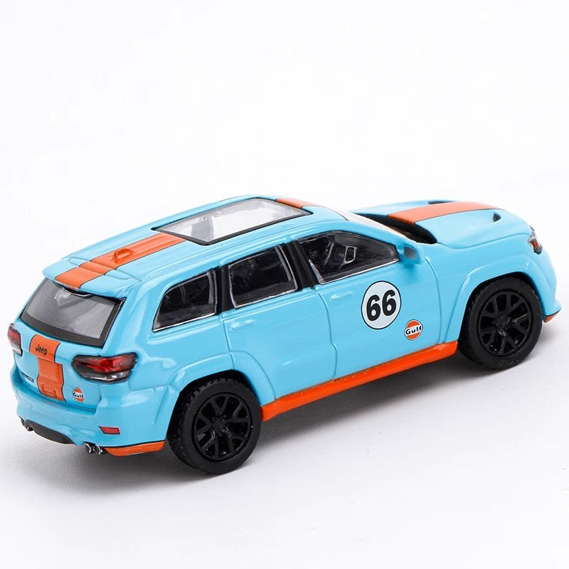 Novidade em Estoque Jkm 1:64 Versão Gulf Jeep Cherokee Liga Miniatura Modelo Diecast Cherokee Jeep Suv Modelo de Carro Brinquedos Personalizados Presente para Crianças