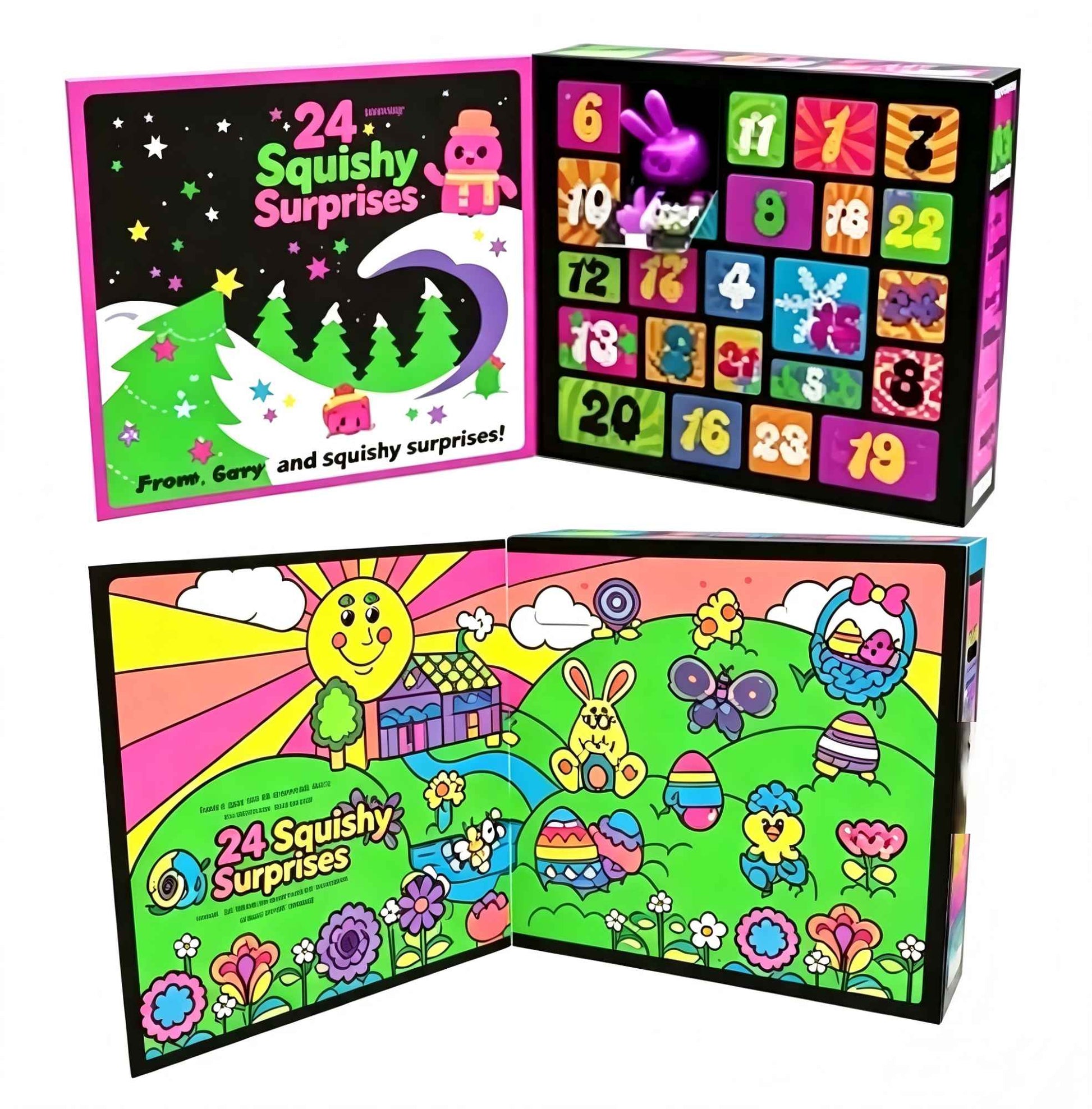 Christmas Easter Advent Calendar 24 Pcs Unique Cute  Squishy Fidget Toy Slow Rebound Anxiety Relief Mystery Surprise Gift Box