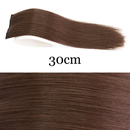 MERISI HAIR Apliques de Cabelo Sintético Liso Invisível com 2 Presilhas, Aumento de Volume, Extensões de Cabelo, Cobertura Lateral Superior