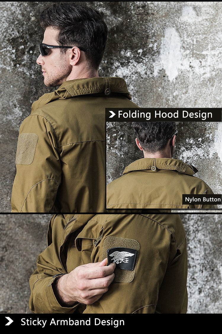 M65 UK US Army Clothes Casual Tactical Windbreaker Men Waterproof Flight Pilot Coat Hoodie Military Field Jacket Winter Autumn