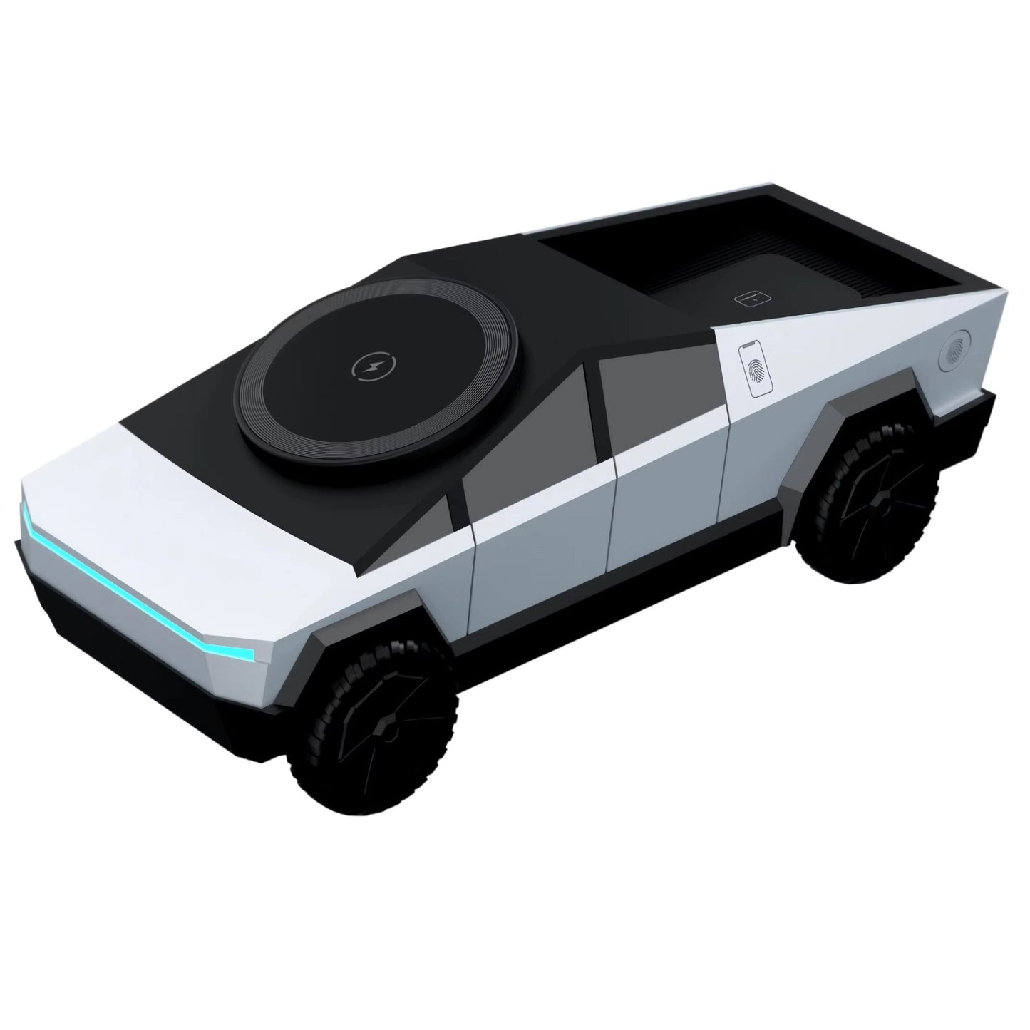 Suporte de Mesa Cybertruck Qi2 3 em 1 Base de Carregamento Sem Fio CyberDock para iPhone 16 15 14 Pro Max, AirPods, IWatch
