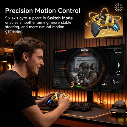 EasySMX Dune 8K Wireless Gamepad Controller, TMR Joysticks, LCD Screen, Hall Effect Triggers for PC/Steam/Switch/Phone
