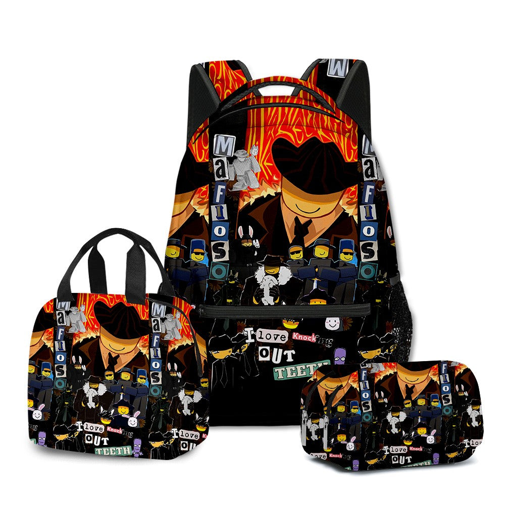 Desenho Animado Popular Engraçado Gubby Pelúcia Impressão 3D 3 Peças/Conjunto Bolsas Escolares para Estudantes Mochila para Laptop Lancheira Portátil Estojo de Lápis