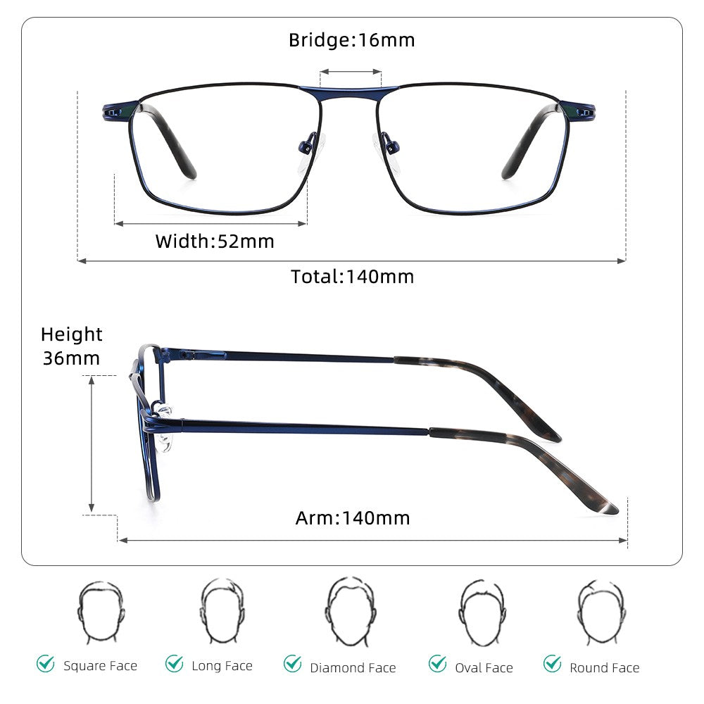 Photochromic Lenses Men's Sunglasses Reading Glasses Man Square Prescription Prescription Glasses Trendy Luxury Mens Lenses +2 3