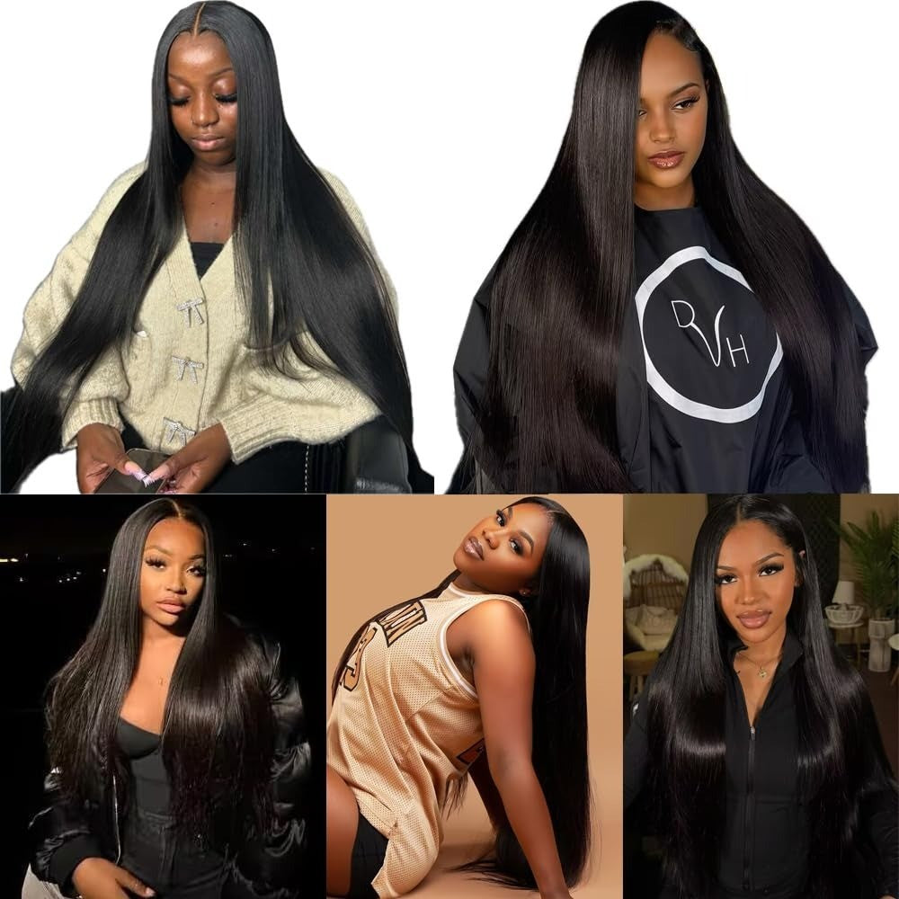 Cabelo Humano Liso de 12-32 Polegadas, 100% Não Processado, Tecer Brasileiro, 3 Pacotes, Extensões de Cabelo Preto Sedoso, Cabelo Cru, Rápido de Tecer