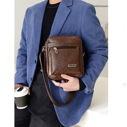 High Quality Men Shoulder Bag Men PU Leather Flaps Men's Crossbody Bags Business Flap Male Solid Messenger Bag Travel Bag