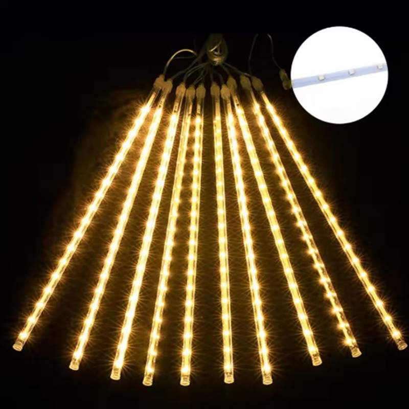 30/50cm 8 Tubes Meteor Shower Rain LED String Lights Christmas Tree Decorations Street Garland for Decor Noel New Year Navidad