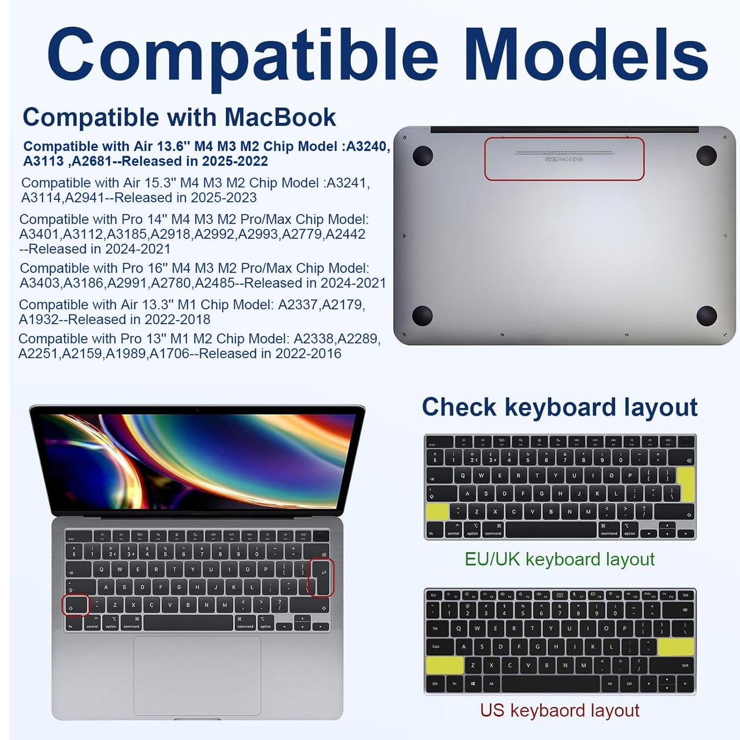 For MacBook Pro 14 inch Case 2024-2021 M4 M3 M2 M1 Pro/Max Matte Cover Protective Hard Shell Case Laptop&Keyboard Cover