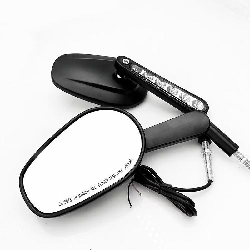Espelhos retrovisores musculosos de motocicleta 8MM com piscas de LED para Harley VRSCF V-Rod 2009-2017 2016 2015 2014 1 Par Preto/Prata