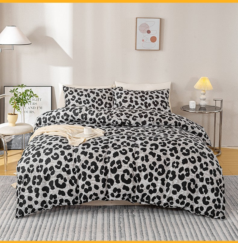 3pcs Leopard Print Duvet Cover Set, Soft Skin-Friendly Bedding Set Includes 1 Duvet Cover And 2 Pillowcases