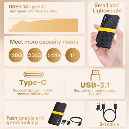 KODAK X200 External SSD Hard Drive HD Externo USB3.1 and Type- Mini Portable SSD 256B 512GB 1TB For Laptops Smartphone PS4 PC TV