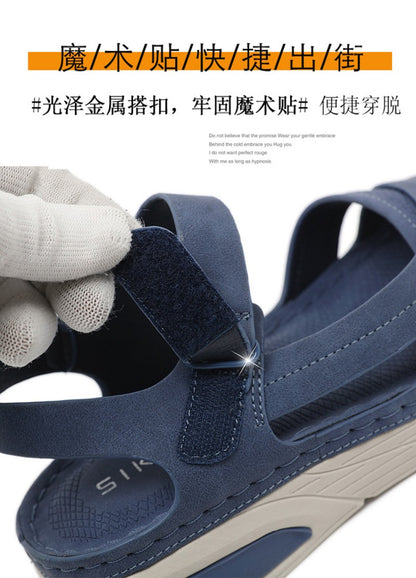 Sandal Lightweight Casual Sporty Comfortable Thick-Soled Velcro Versatile Fashion Trend Breathable National Style Wear-Resistant