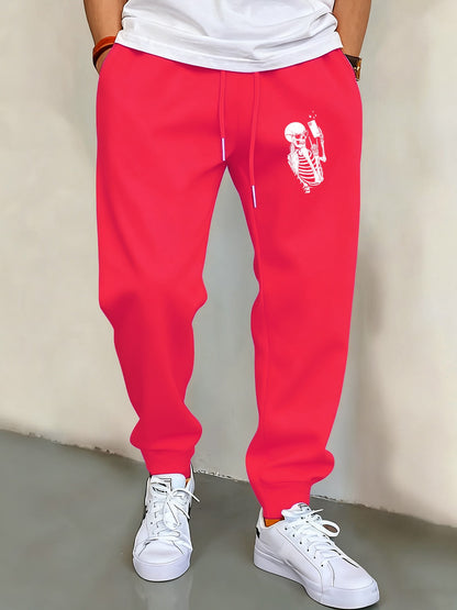 Skeleton People Who Enjoy Taking Photos Men'S Elastic Waist Pants Basics Pocket Long Pant Fashion Casual Male Sports Sweatpants