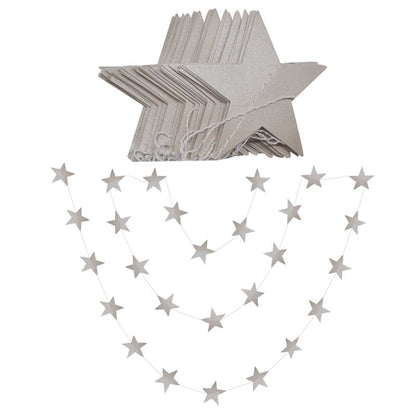 4M Star Garland 7cm 10cm Paper Stars Streamer Glitter Bunting for Birthday Party Decoration Kids Room Decor Baby Shower Supplies