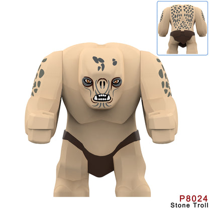Medieval Cave Troll Building Blocks Weathered Rust Armor Rich Accessories Large Posable Brick Figure Fantasy Collectible Toy