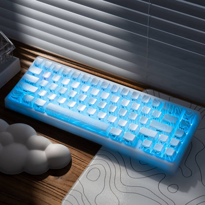Teclado Mecânico XVX M67 JadeStone com Teclas IMD-Tech Hot Swappable Design Gasket Teclado com Retroiluminação RGB Personalizada Tri-Modo