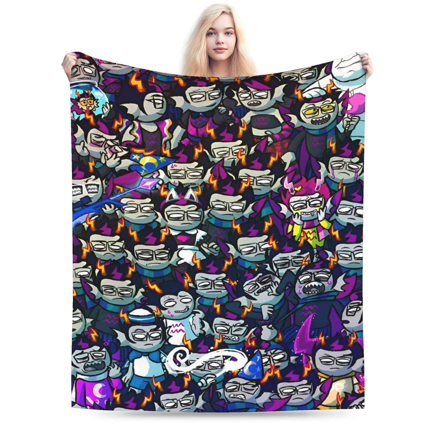 Manta de Flanela Homestucked Manga Cobertor Macio e Quente para Sofá Cama Viagem Engraçado Colcha Capa de Sofá-Cama