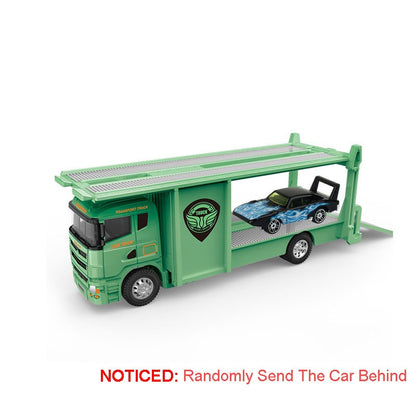 Caminhão de Contêineres em Miniatura Escala 1:64 Carrinhos de Brinquedo de Metal Diecast Reboque com Fricção Veículos de Transporte para Presentes Infantis