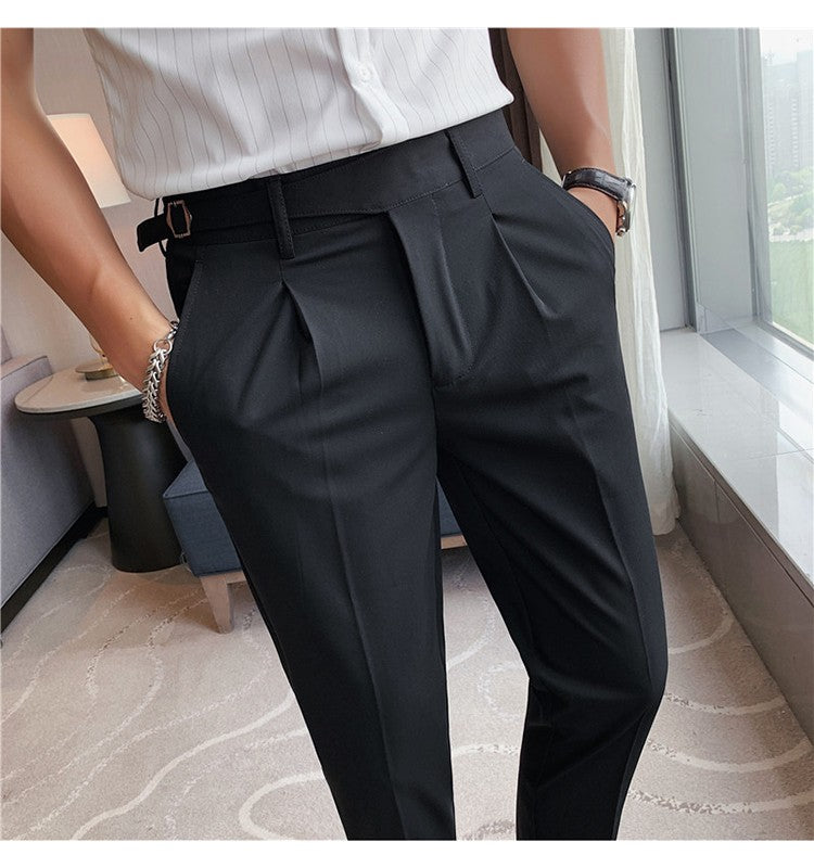 High Quality Elasticity Suit Pants Men Formal Business Office Social Dress Pants Slim Fit Casual Wedding Ankle Trousers Pantalon