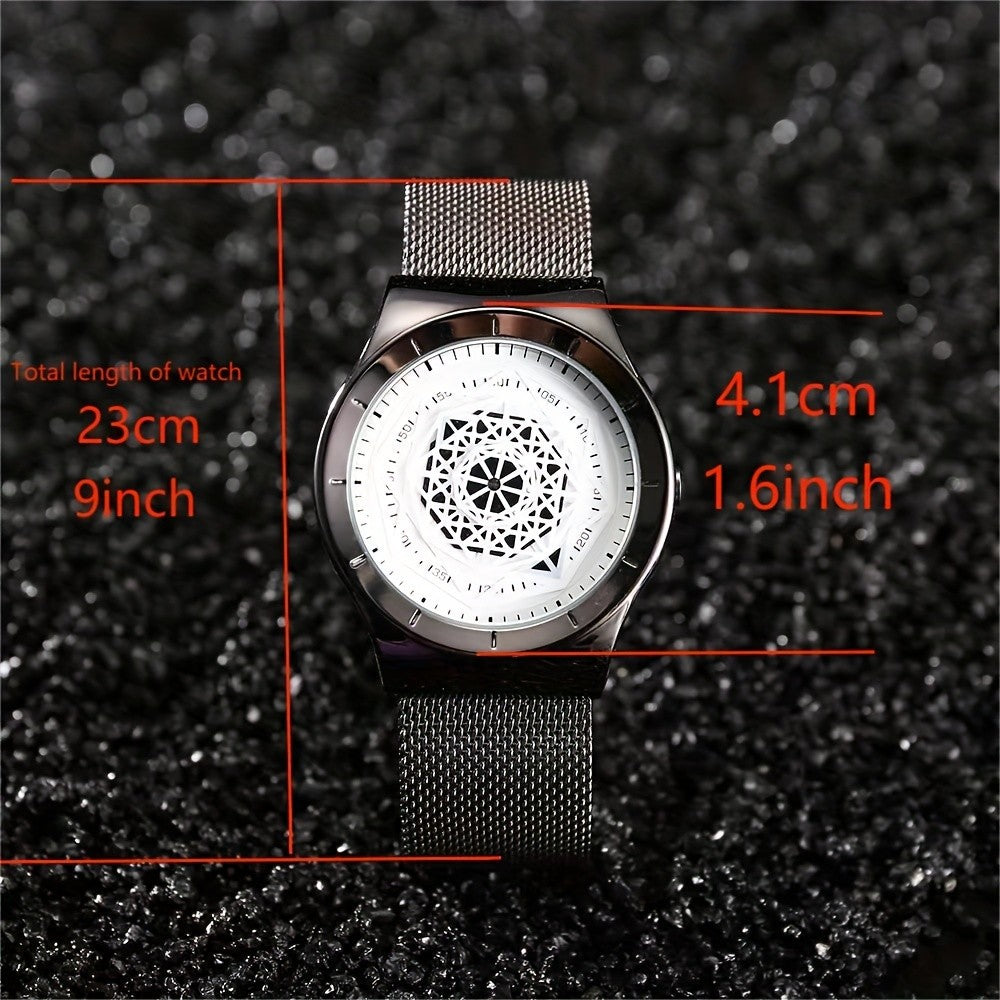 New Concept Creative Pointless Black Technology Watch Men's and Women's Students Minimalist Fashion Trend Quartz Watch