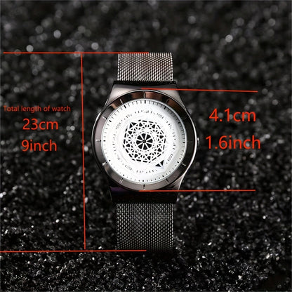 New Concept Creative Pointless Black Technology Watch Men's and Women's Students Minimalist Fashion Trend Quartz Watch