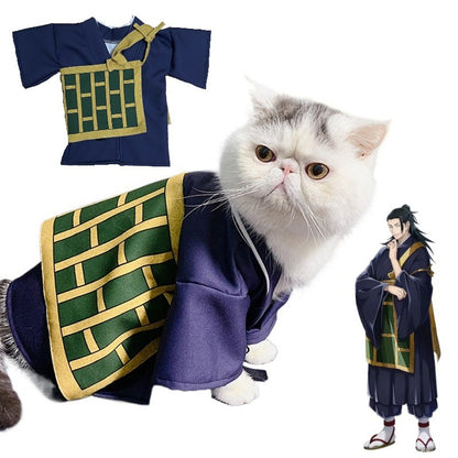 Geto Suguru Fantasia Cosplay para Animais de Estimação Casaco Desenho Animado Anime Gato Cachorro Roupa de Festa Adorável Roupa para Animais de Estimação Natal Halloween Adereços Fotográficos para Animais de Estimação