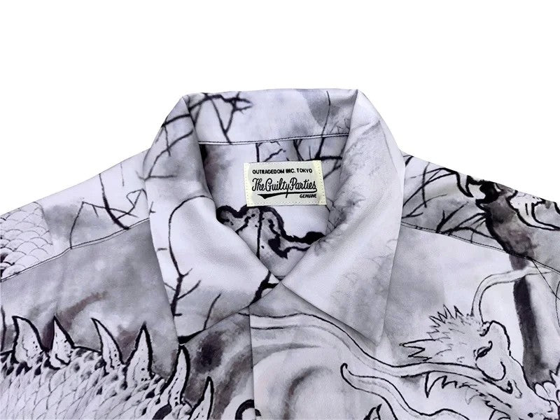 Classics Summer WACKO MARIA Shirts Full Print Leopard Rayon Short-sleeved Real Photos Hawaiian Shirt for Men Women