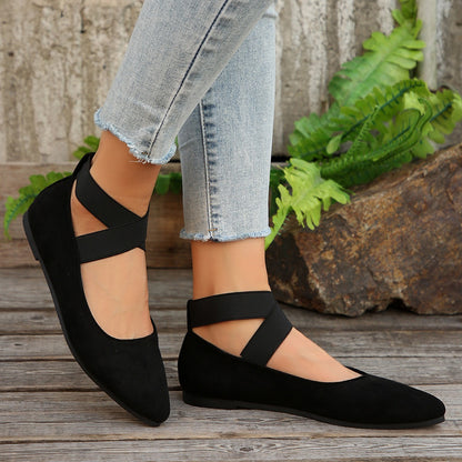 Women's Shoes Ballet Flats Shoes 2025 Spring/autumn Strap Ankle Elastic Sexy Ladies Elegant Comfortable Flats Shoes Size 36-43