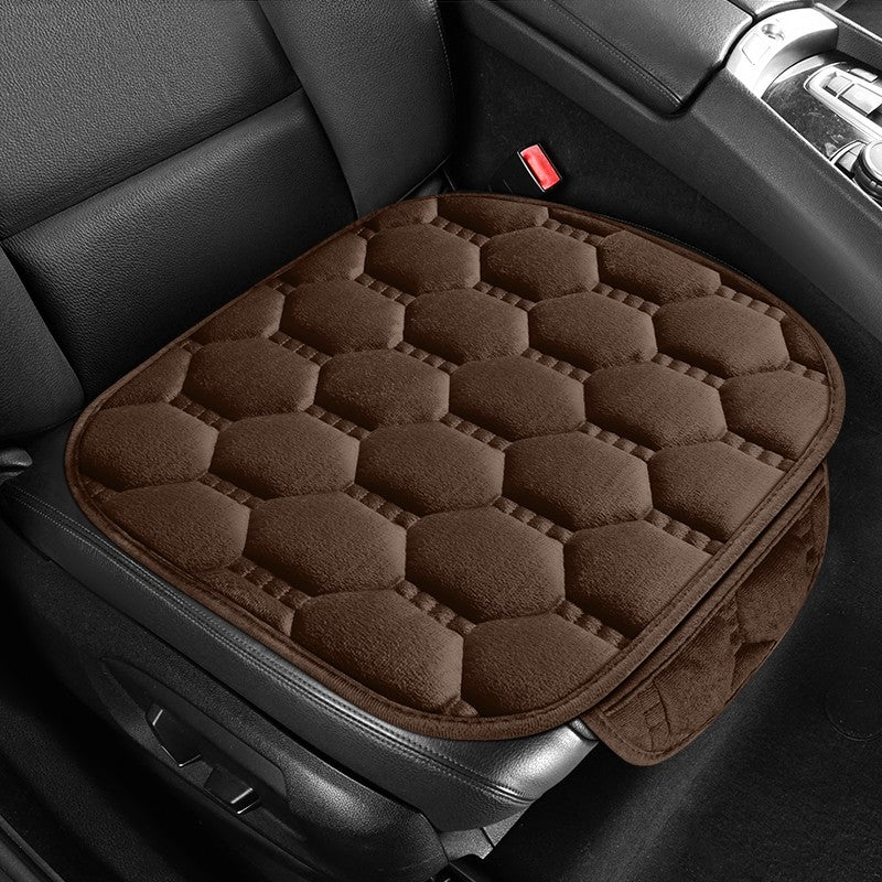 Car seat cushion three piece set, single seat, single piece, winter plush backrest, no binding, anti slip, cold resistant pad