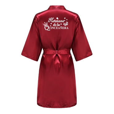 Mis15 Años Robe 15 Years Girl Birthday Party Robes Quinceanera Robe Mis XV Bathrobe Silkly Nightgown