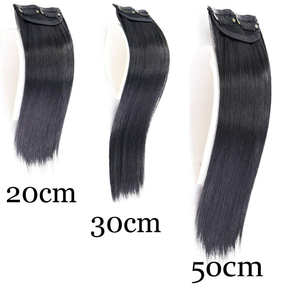 MERISI HAIR Apliques de Cabelo Sintético Liso Invisível com 2 Presilhas, Aumento de Volume, Extensões de Cabelo, Cobertura Lateral Superior