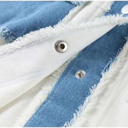 Women 's Jackets Laple Denim Patchwork Fringes Big Pockets Single Breasted Long Sleeve Coat Female 2025 Spring New Lady Outwears