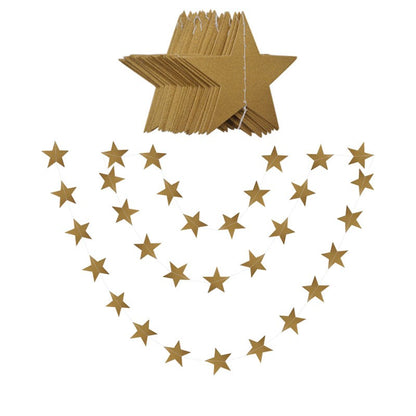 4M Star Garland 7cm 10cm Paper Stars Streamer Glitter Bunting for Birthday Party Decoration Kids Room Decor Baby Shower Supplies