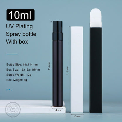 50pcs/Lot Perfume Bottle With Box Electroplated Spray Bottles Atomizer Parfum With Square Package Box Print LOGO Pay Extra